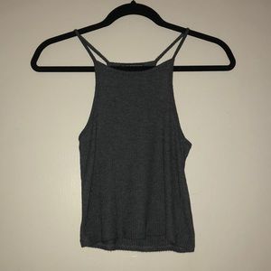 Brandy Melville grey ribbed halter top